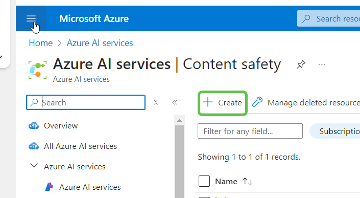 Create Content Safety